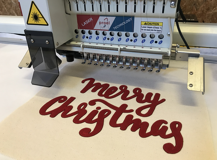 Merry Christmas - Embroidery and Laser Cut